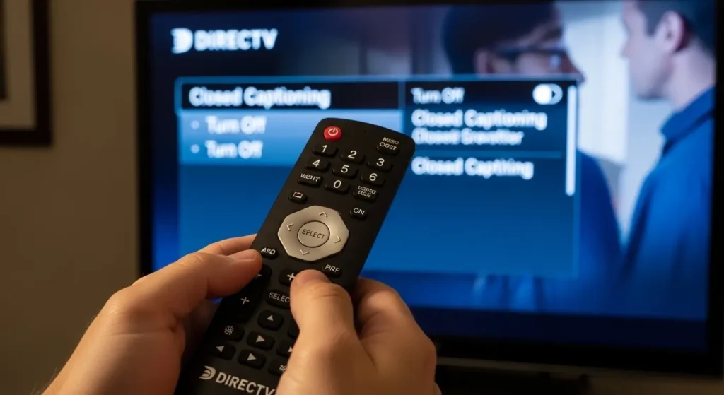 directv closed captioning turn off