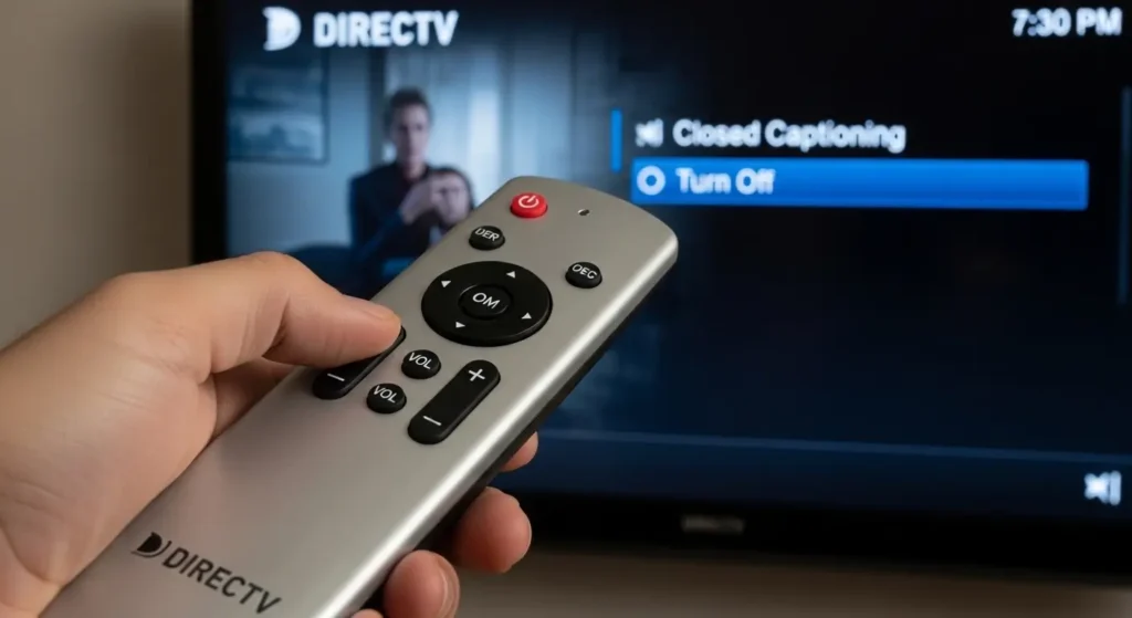 directv closed captioning turn off