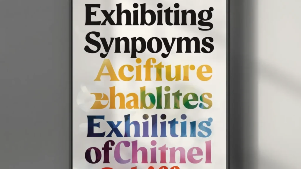 exhibiting synonym