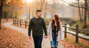 fall couple captions