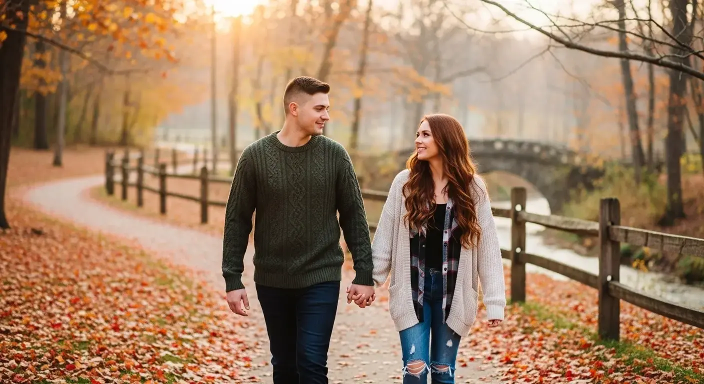 fall couple captions